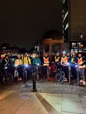 Looking forward to GlowRide in Knaresborough - Kate Auld Active Travel Manager, North Yorkshire Sport and Personal Cyclist Founder with some of 2025's GlowRiders.