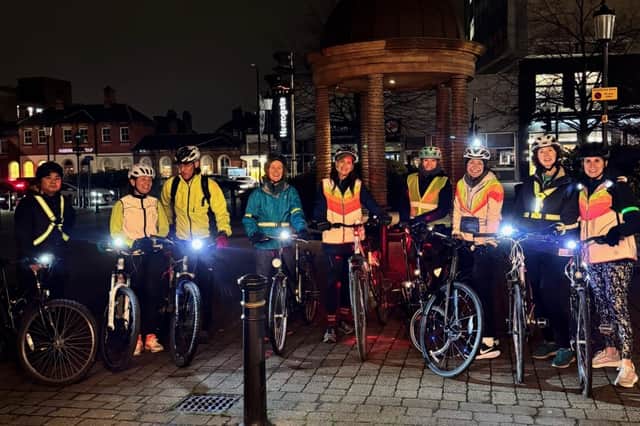 Looking forward to GlowRide in Knaresborough - Kate Auld Active Travel Manager, North Yorkshire Sport and Personal Cyclist Founder with some of 2025's GlowRiders.