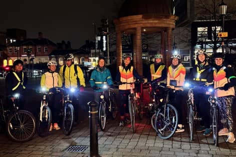 Looking forward to GlowRide in Knaresborough - Kate Auld Active Travel Manager, North Yorkshire Sport and Personal Cyclist Founder with some of 2025's GlowRiders.