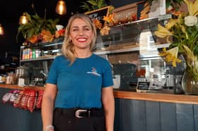Leda, the popular owner of Harrogate's Westmoreland Coffee House, whose post about the business’s loo policy has gone viral.