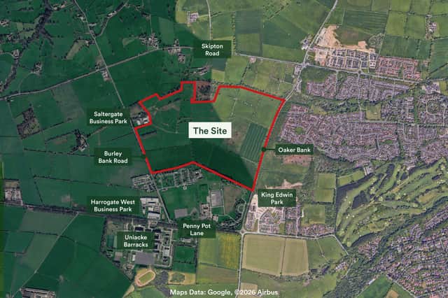 Around 40% of the proposed Burley Bank site in Harrogate would be retained as green or open space including landscaping, biodiversity enhancements, recreation and sustainable drainage.