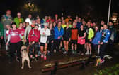 More than 40 runners braved the darkness heavy rain to join BBC presenter Sophie Raworth for a free 5k through Harrogate this morning (Friday, October 23), as part of Raworths Harrogate Literature Festival.