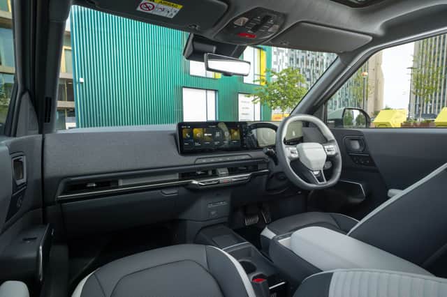 Twin 12.3-inch displays and a separate climate screen give even the entry-level Air a well-equipped dashboard.