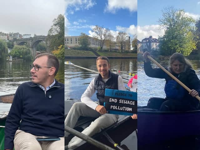 From left, Tom Gordon (MP Harrogate & Knaresborough) at Blenkhorn’s Boats Knaresborough, Luke Charters (MP York Outer) at York St John University Boat Club with York City Rowing Club and Rachael Maskell (MP York Central) at Rowntree Park York with York Canoe Club.