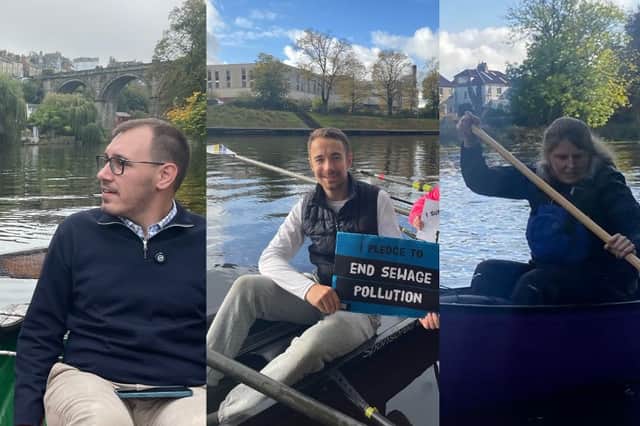 From left, Tom Gordon (MP Harrogate & Knaresborough) at Blenkhorn’s Boats Knaresborough, Luke Charters (MP York Outer) at York St John University Boat Club with York City Rowing Club and Rachael Maskell (MP York Central) at Rowntree Park York with York Canoe Club.