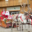 Santa arrival with sleigh and reindeer at Wetherby-based Stockeld Park, 2017.