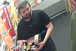 The police have issued a CCTV image of a man they would like to speak to following a number of thefts at Coop stores on Skipton Road and Grantley Drive, and Sainsbury’s on Kings Road in Harrogate
