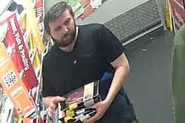 The police have issued a CCTV image of a man they would like to speak to following a number of thefts at Coop stores on Skipton Road and Grantley Drive, and Sainsbury’s on Kings Road in Harrogate