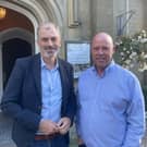 Skipton and Ripon MP Julian Smith, left,  meets Warren Bennett, Managing Director of Bowland Brewery, to discuss the challenges facing the hospitality sector.