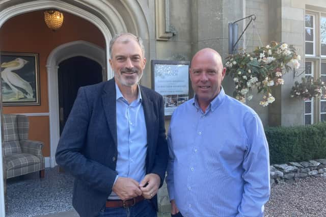 Skipton and Ripon MP Julian Smith, left, meets Warren Bennett, Managing Director of Bowland Brewery, to discuss the challenges facing the hospitality sector.