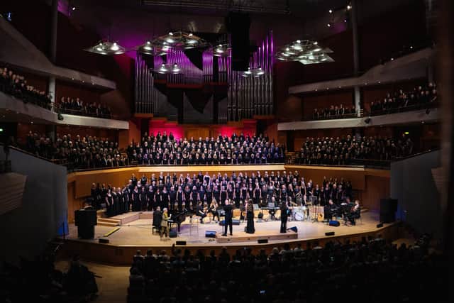 Full choir at Bridgewater Hall in August