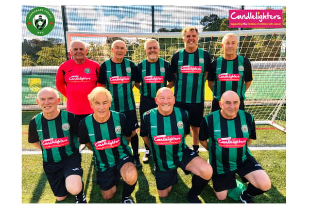 Harrogate Strays Over 70's walking football team.