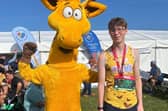 Tom having completed the Great North Run