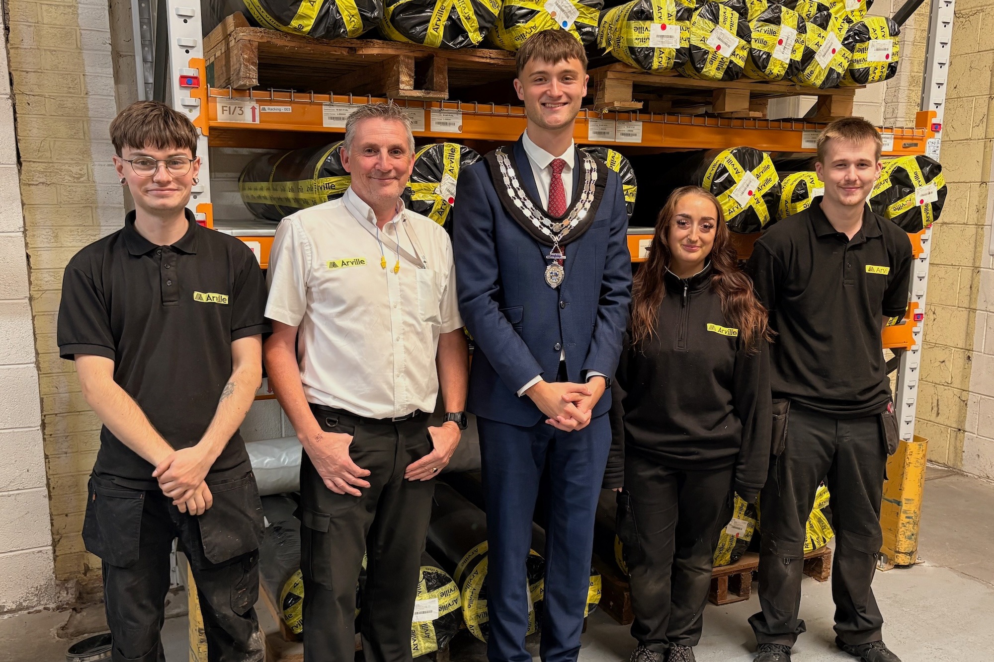 Wetherby's youngest mayor meets textiles apprentices