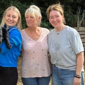 From left, Abi Andrews with Trixy, Lynne Andrews and Bonny Snowdon