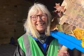 Gilly Charters out campaigning.