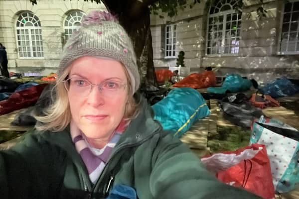 Coun Penny Stables at the Big Sleepout last year