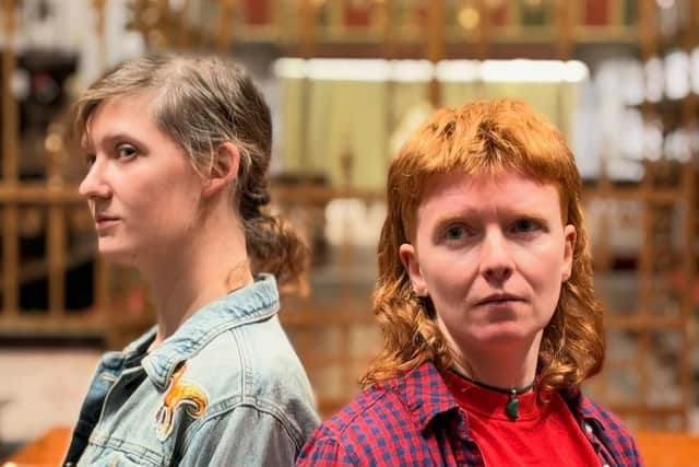 Emma Robinson as Jesus and Connie Richards as Judus.