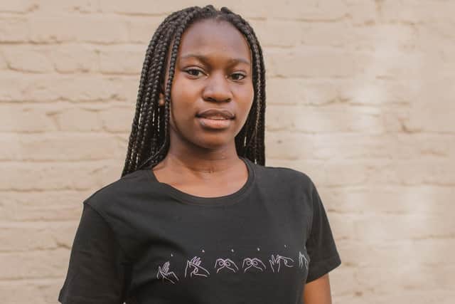 Another example of a personalised t-shirt from the DEAF IDENTITY fashion label.