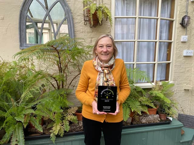 Winning guest house owner Denise Carter with the Yorkshire Post and Deliciouslyorkshire Taste Award.