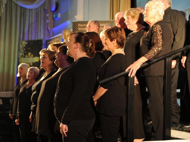 Giving it their all at the Harrogate and District Volunteering Oscars: New choir Reincantation.