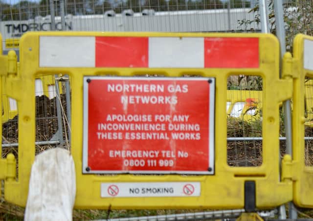 Northern Gas Networks barriers. Picture by FRANK REID