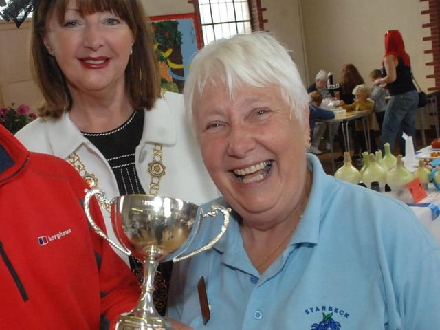 A royal honour for Harrogate community volunteer Christine Stewart, right, who was backed by former Harrogate mayor Anne Jones, left.