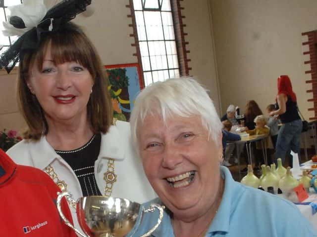 Harrogate's Christine Stewart, right, who featured in the New Year's Honours List, with former Harrogate mayor and councillor Anne Jones, left, who worked on the royal submission.