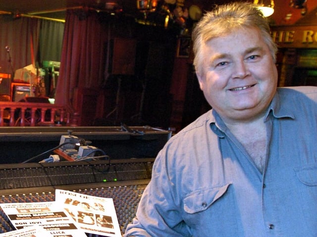 Legendary promoter John Keenan who will take part on a rock music event with Harrogate poet and musician Heath Common.