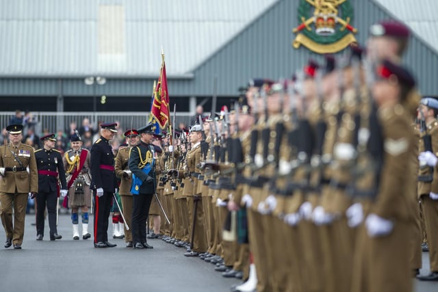 Junior soldiers passing out parade at the Army Foundation College in Harrogate.
