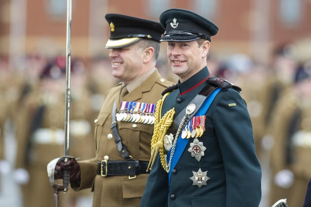 Junior soldiers passing out parade at the Army Foundation College in Harrogate inspected on this occasion by HRH Prince Edward the Earl of Wessex.