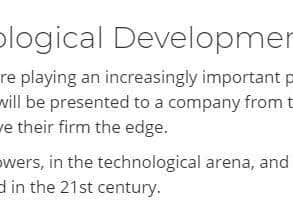 Digital & Technological Development award criteria.