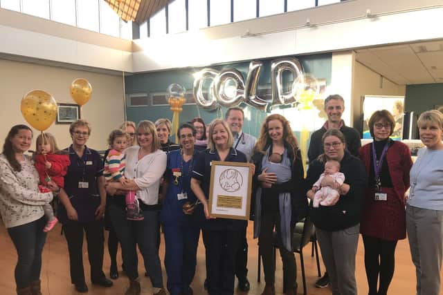 Staff and parents at the Special Care Baby Unit at Harrogate Hospital.