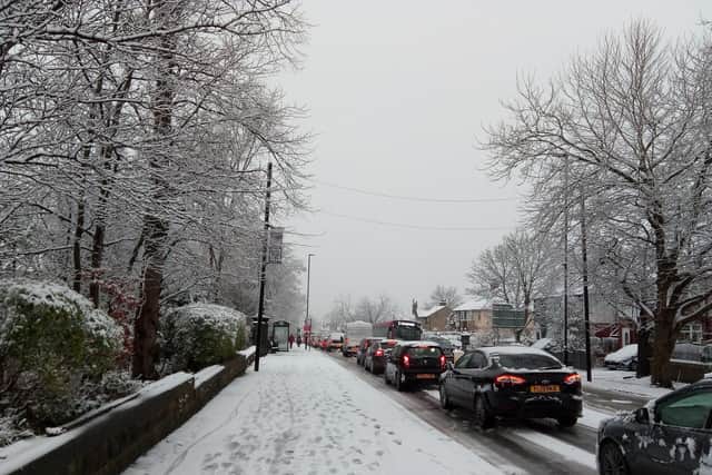 The Harrogate district witnessed some heavy snowfall on Monday morning.