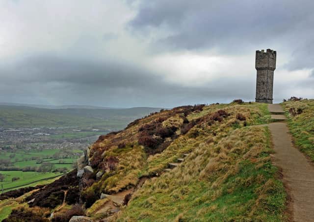 Lunds Tower a folly built in 1887,  standing on Earls Crag close to Sutton-in-Craven near Skipton.  Picture Tony Johnson.