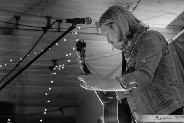 Kenny Foster on stage at The Clubhouse, Cold Bath Brewing Co in Harrogate, February, 2020. (Picture courtesy of www.benjamiesonphotography.co.uk)
