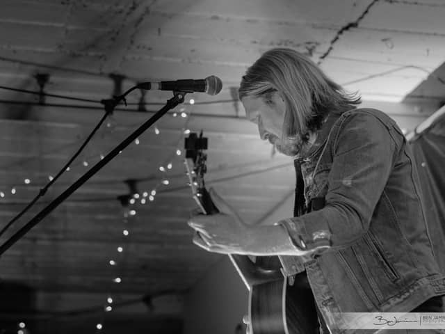 Kenny Foster on stage at The Clubhouse, Cold Bath Brewing Co in Harrogate, February, 2020. (Picture courtesy of www.benjamiesonphotography.co.uk)