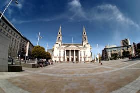 Millennium Square and Leeds Civic Hall, Leeds City Centre. Picture: Mark Bickerdike.