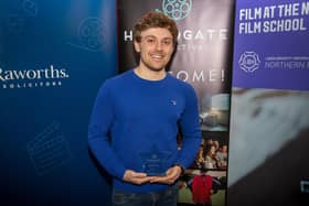 Award - Harrogate filmmaker Lewis Robinson, winner of the Audience Choice Award, in this year's Harrogate Film Festival, pictured at Everyman cinema.