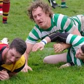 Sam Brady was a try-scorer for Harrogate RUFC in their 20-18 defeat at Billingham. Picture: Richard Bown