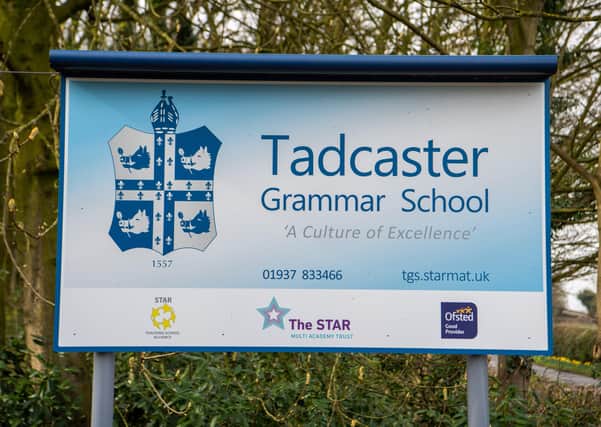 Date: 17th March 2020.
Picture James Hardisty.
Tadcaster Grammar School, posted a notice for parents that the school will be closed to students in Years 8,9,10, and 12 from the end of today due to the Coronavirus.