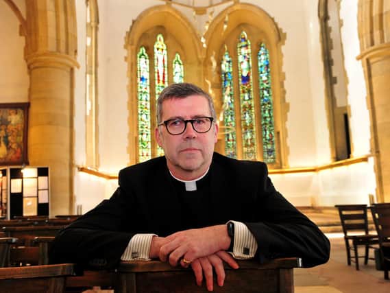"Theres a stoic sense of keeping calm and carrying on as best we can." - Team Rector Father Gary Waddington at St Wilfrid's Church in Harrogate. (Picture Gerard Binks)
