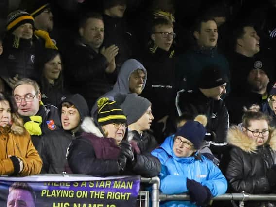Harrogate Town fans at the CNG Stadium. Picture: Matt Kirkham