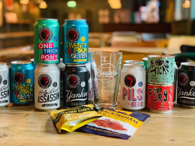 Part of award-winning Harrogate brewery Roosters new Take-Home Taproom delivery service.