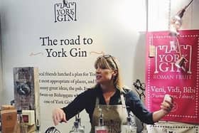 Susannah Baines in the York Gin shop