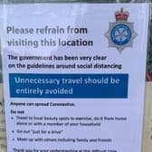 Police have left signs at Nidderdale Greenway and other beauty spots.