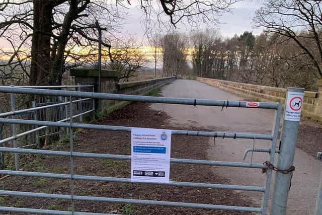 Police have left signs at Nidderdale Greenway and other beauty spots.