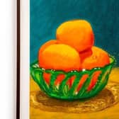 Part of an exciting new Harrogate exhibition - David Hockney's wonderful Oranges iPad artwork.