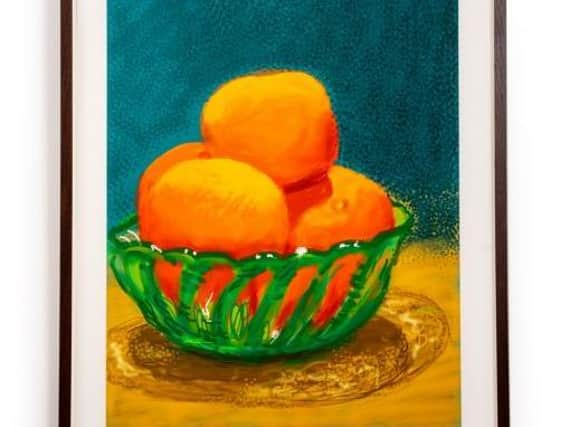 Part of an exciting new Harrogate exhibition - David Hockney's wonderful Oranges iPad artwork.