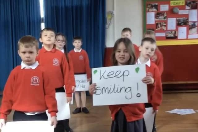 Pupils at Saltergate Primary School have been singing their hearts out to show their gratitude.
